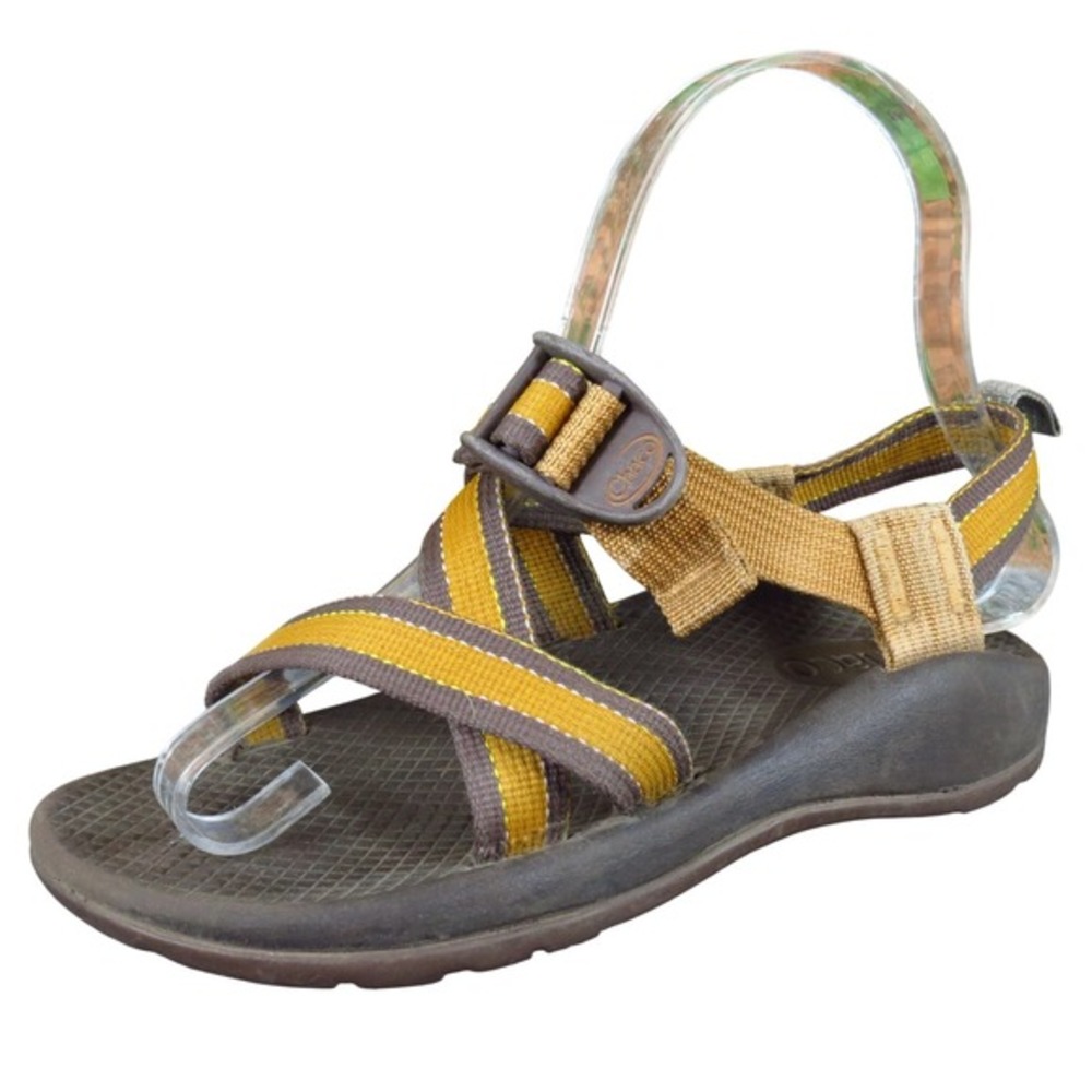 Chaco ZX1 Ecotread Kids‎ Sandals Size 1 Brown Yellow Outdoor Hiking